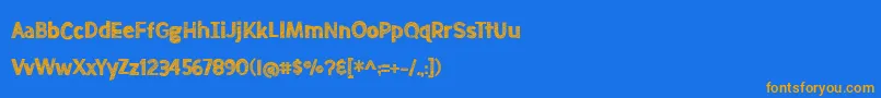 BmdMeatloafSketched Font – Orange Fonts on Blue Background