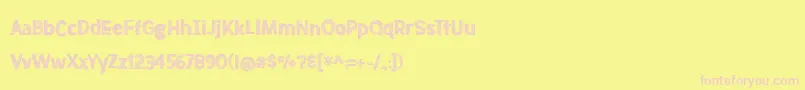 BmdMeatloafSketched Font – Pink Fonts on Yellow Background
