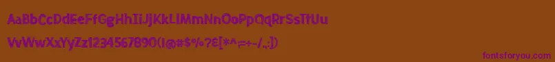 BmdMeatloafSketched Font – Purple Fonts on Brown Background