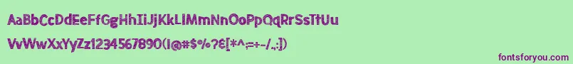 BmdMeatloafSketched Font – Purple Fonts on Green Background