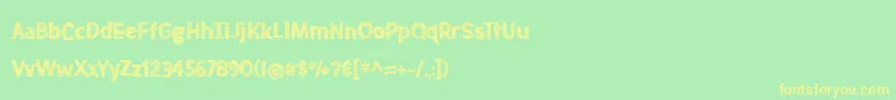BmdMeatloafSketched Font – Yellow Fonts on Green Background