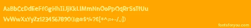 BmdMeatloafSketched Font – Yellow Fonts on Orange Background