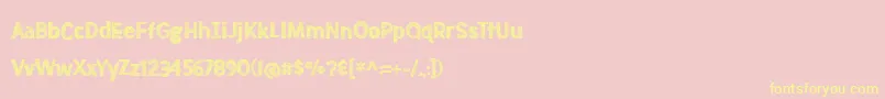 BmdMeatloafSketched Font – Yellow Fonts on Pink Background