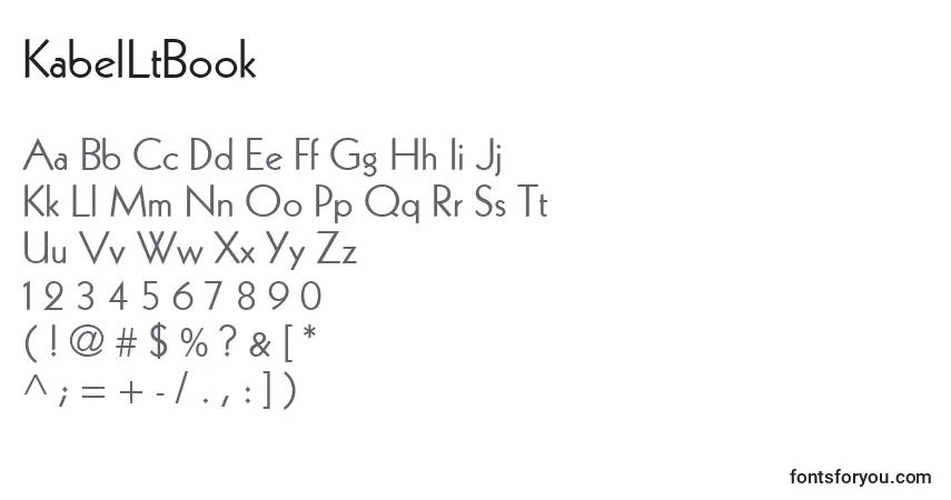 A fonte KabelLtBook – alfabeto, números, caracteres especiais