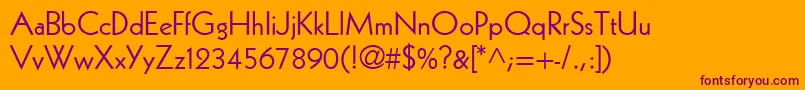 KabelLtBook-fontti – violetit fontit oranssilla taustalla