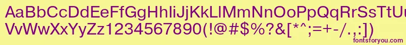 PrgCtt6 Font – Purple Fonts on Yellow Background