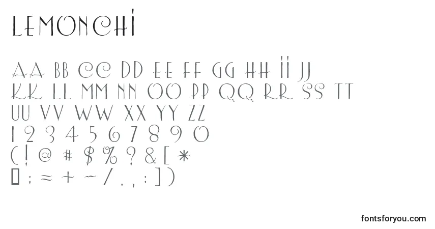 Шрифт Lemonchi – алфавит, цифры, специальные символы