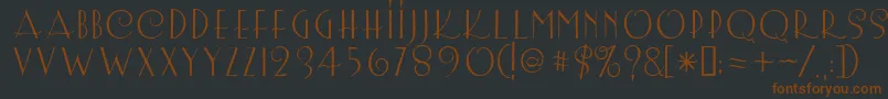 Lemonchi-Schriftart – Braune Schriften auf schwarzem Hintergrund