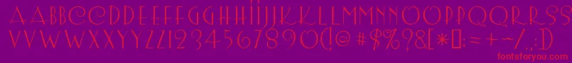 Lemonchi-Schriftart – Rote Schriften auf violettem Hintergrund