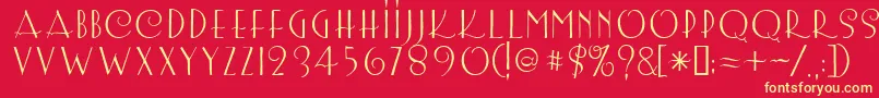 Lemonchi Font – Yellow Fonts on Red Background
