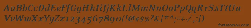 Weitere Informationen zur PfexecutiveBolditalic-Schriftart PfexecutiveBolditalic-Schriftart – Schwarze Schriften auf braunem Hintergrund