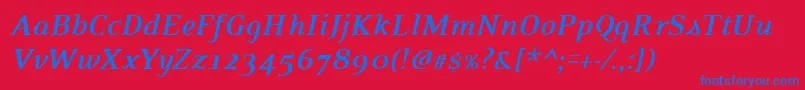 PfexecutiveBolditalic Font – Blue Fonts on Red Background