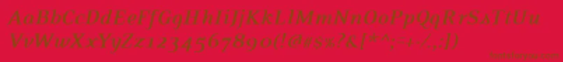PfexecutiveBolditalic Font – Brown Fonts on Red Background
