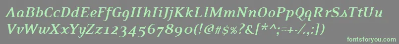 PfexecutiveBolditalic Font – Green Fonts on Gray Background