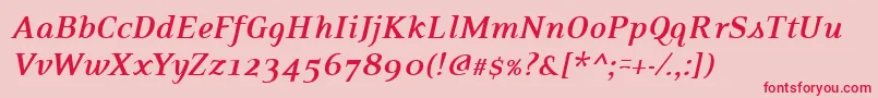 PfexecutiveBolditalic Font – Red Fonts on Pink Background