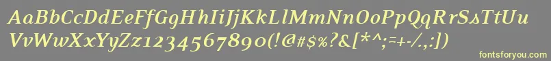 PfexecutiveBolditalic Font – Yellow Fonts on Gray Background