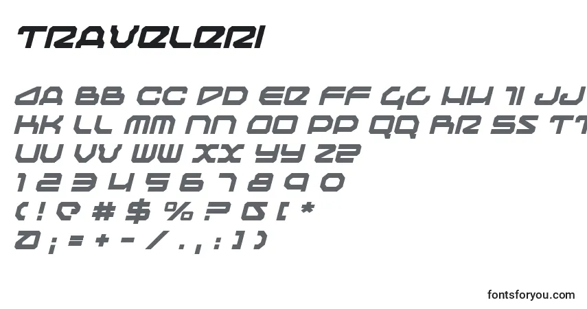 Шрифт Traveleri – алфавит, цифры, специальные символы