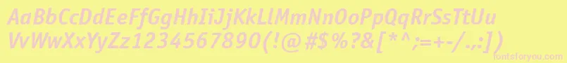 OfficinasansmaccttBolditalic Font – Pink Fonts on Yellow Background