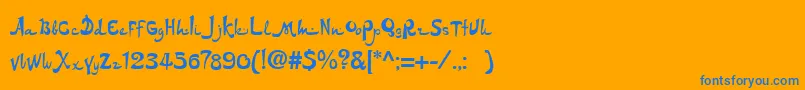 フォントArabic – オレンジの背景に青い文字