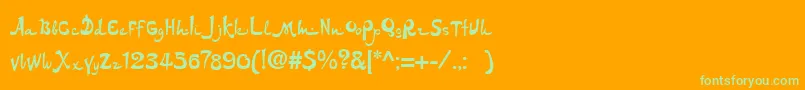 Arabic Font – Green Fonts on Orange Background