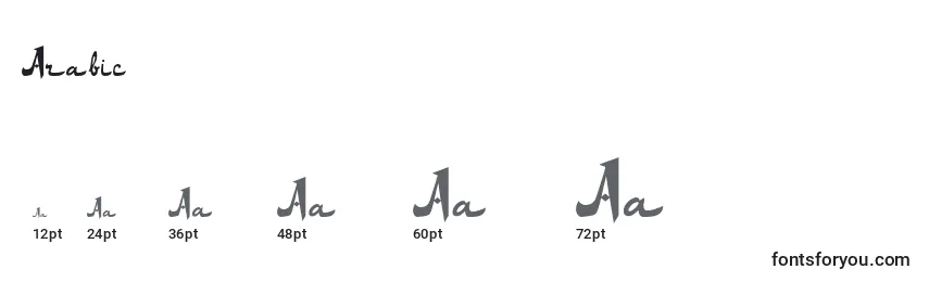 Размеры шрифта Arabic