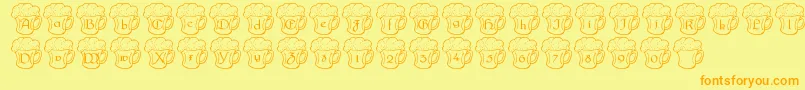 LmsIrishBeer Font – Orange Fonts on Yellow Background