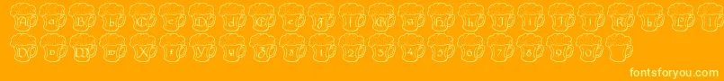 LmsIrishBeer-Schriftart – Gelbe Schriften auf orangefarbenem Hintergrund