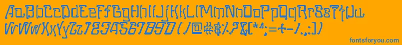 Moped Font – Blue Fonts on Orange Background