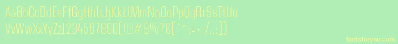 フォントCasestudynooneLtLight – 黄色の文字が緑の背景にあります