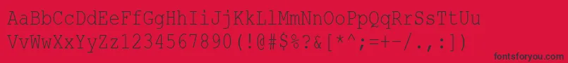 CourierNewCyr80n-Schriftart – Schwarze Schriften auf rotem Hintergrund