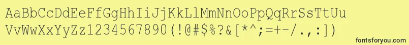 CourierNewCyr80n Font – Black Fonts on Yellow Background