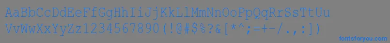 Шрифт CourierNewCyr80n – синие шрифты на сером фоне