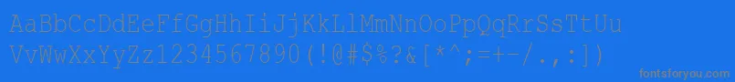 CourierNewCyr80n-Schriftart – Graue Schriften auf blauem Hintergrund