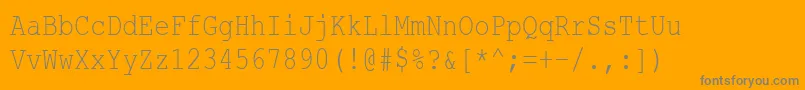 CourierNewCyr80n-Schriftart – Graue Schriften auf orangefarbenem Hintergrund