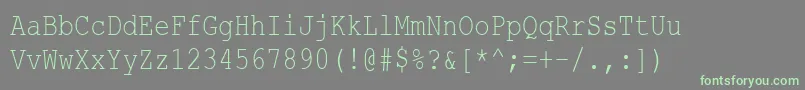 フォントCourierNewCyr80n – 灰色の背景に緑のフォント