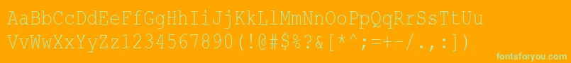 CourierNewCyr80n Font – Green Fonts on Orange Background