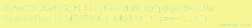 CourierNewCyr80n Font – Green Fonts on Yellow Background