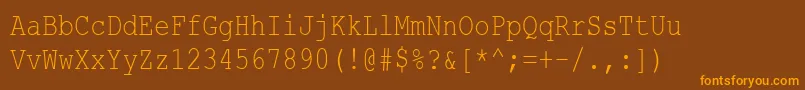 Шрифт CourierNewCyr80n – оранжевые шрифты на коричневом фоне