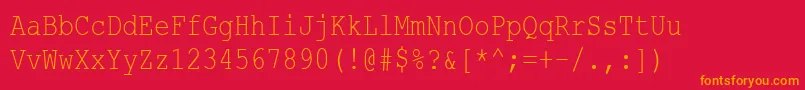 CourierNewCyr80n Font – Orange Fonts on Red Background