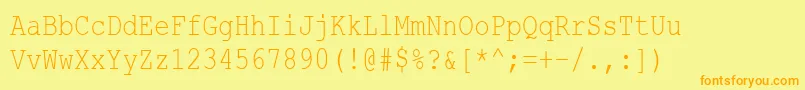 CourierNewCyr80nフォントについての詳細 フォントCourierNewCyr80n – オレンジの文字が黄色の背景にあります。