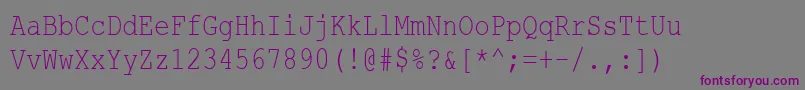 CourierNewCyr80n Font – Purple Fonts on Gray Background