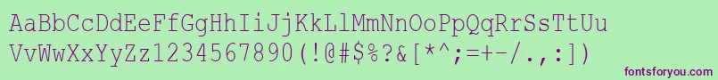 フォントCourierNewCyr80n – 緑の背景に紫のフォント