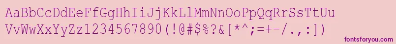 CourierNewCyr80n Font – Purple Fonts on Pink Background