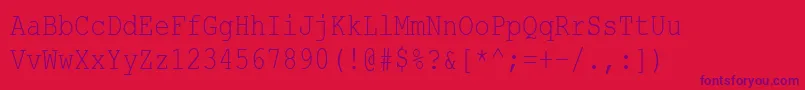 CourierNewCyr80n-Schriftart – Violette Schriften auf rotem Hintergrund