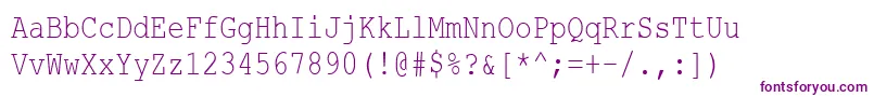CourierNewCyr80n-Schriftart – Violette Schriften auf weißem Hintergrund