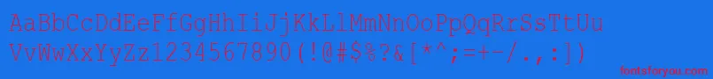 CourierNewCyr80n Font – Red Fonts on Blue Background