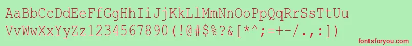 CourierNewCyr80n Font – Red Fonts on Green Background