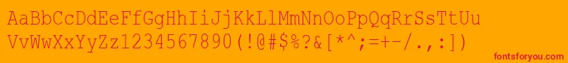 CourierNewCyr80n Font – Red Fonts on Orange Background
