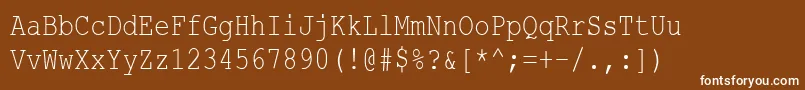 Fonte CourierNewCyr80n – fontes brancas em um fundo marrom