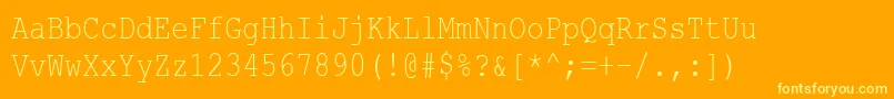 CourierNewCyr80n Font – Yellow Fonts on Orange Background